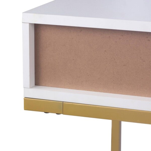Schreibtisch Jana weiß gold Optik B/H/T: ca. 112x76x52 cm – Bild 2