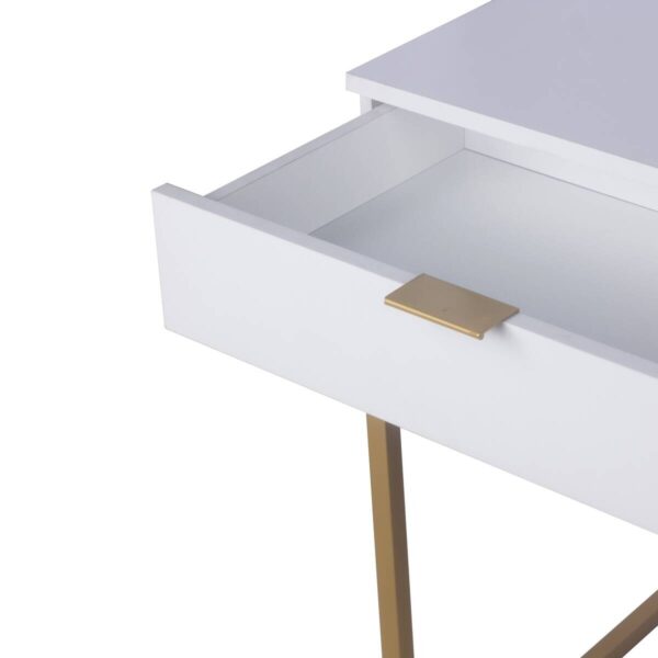 Schreibtisch Jana weiß gold Optik B/H/T: ca. 112x76x52 cm – Bild 3