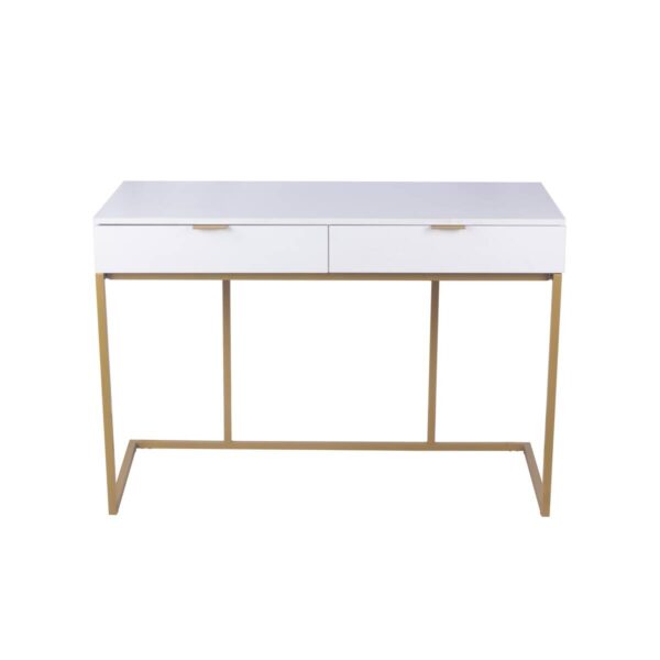 Schreibtisch Jana weiß gold Optik B/H/T: ca. 112x76x52 cm – Bild 4