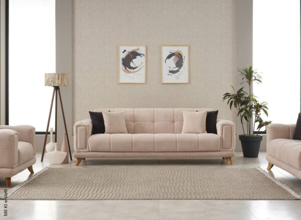 Sofa 3-2-1 Rixos beige Webstoff – Bild 3