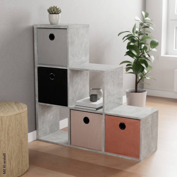 Stufenregal Max Step Beton Optik B/H/T: ca. 106x107x33 cm – Bild 3