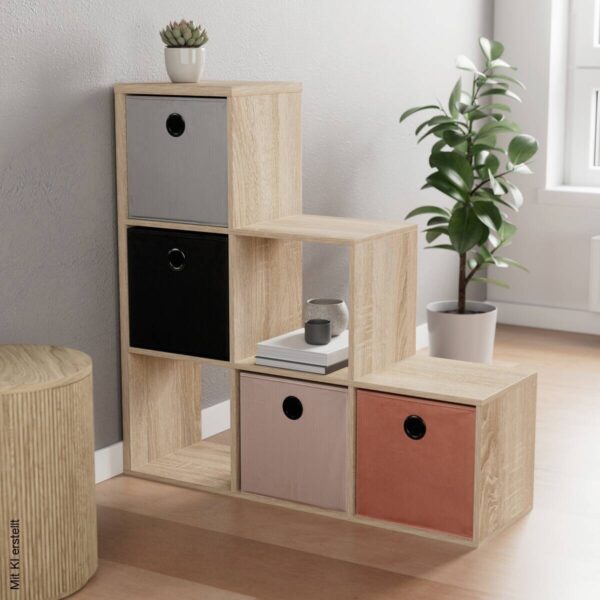 Stufenregal Max Step Eiche Sonoma Nachbildung B/H/T: ca. 106x107x33 cm – Bild 3