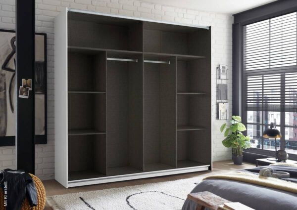 Schwebetürenschrank Noemi weiß B/H/T: ca. 215x210x60 cm Schwebetürenschrank Noemi weiß B/H/T: ca. 215x210x60 cm – Bild 2