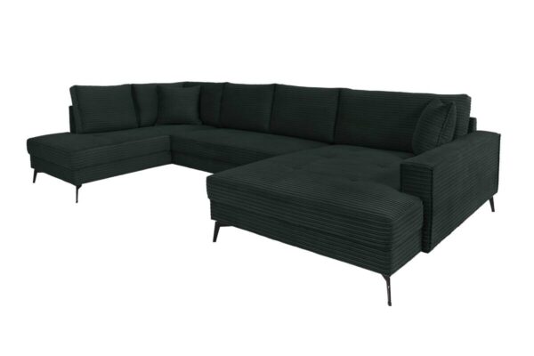 Wohnlandschaft Zero dunkelgrün Microfaser B/H/T: ca. 362x86x195 cm – Bild 3