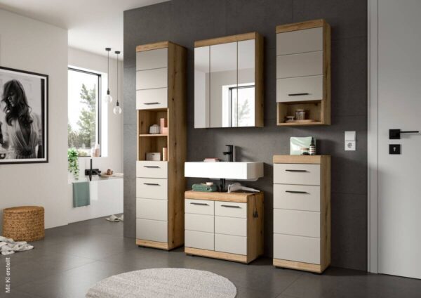 Badhochschrank Scout Evoke Oak Nachbildung Kaschmirgrau Nachbildung B/H/T: ca. 37x88x31 cm Badhochschrank Scout Evoke Oak Nachbildung Kaschmirgrau Nachbildung B/H/T: ca. 37x88x31 cm – Bild 2