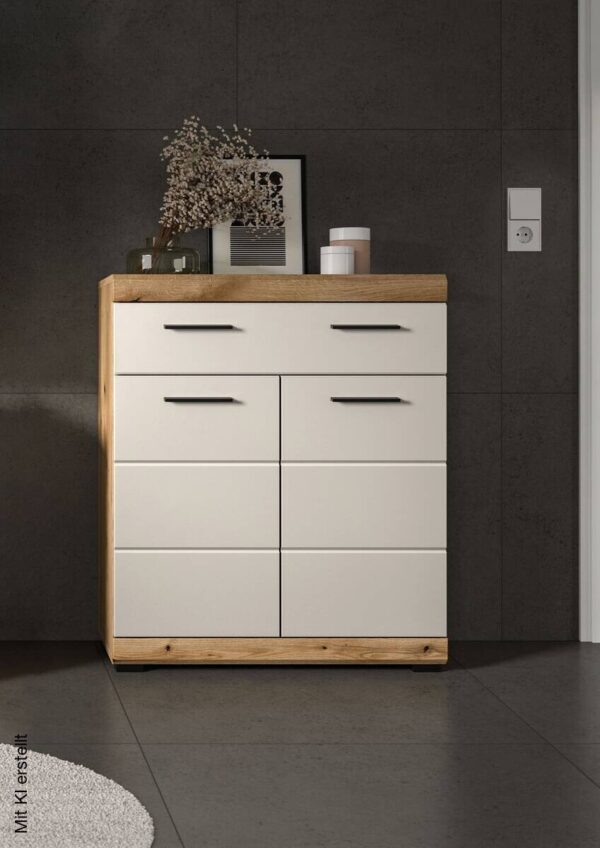 Badhochschrank Scout Evoke Oak Nachbildung Kaschmirgrau Nachbildung B/H/T: ca. 74x88x31 cm – Bild 5