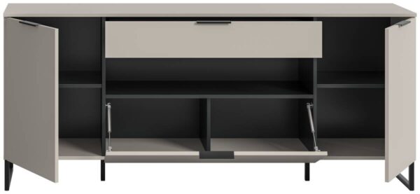 Sideboard Noida Kaschmirgrau Nachbildung schwarz B/H/T: ca. 80x185x41 cm Sideboard Noida Kaschmirgrau Nachbildung schwarz B/H/T: ca. 80x185x41 cm – Bild 4