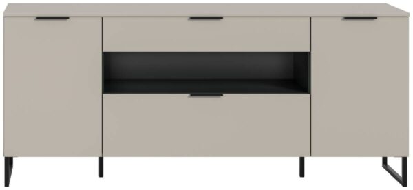 Sideboard Noida Kaschmirgrau Nachbildung schwarz B/H/T: ca. 80x185x41 cm Sideboard Noida Kaschmirgrau Nachbildung schwarz B/H/T: ca. 80x185x41 cm – Bild 5