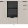 Highboard Noida Kaschmirgrau Nachbildung schwarz B/H/T: ca. 112x150x37 cm – Bild 5