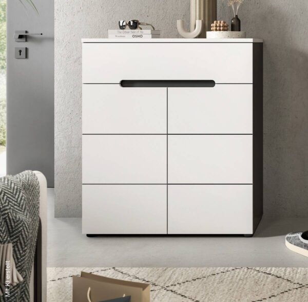 Schuhkommode Canu basaltgrau Nachbildung weiß B/H/T: ca. 80x94x37 cm – Bild 2