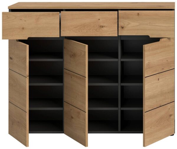 Schuhkommode Canu basaltgrau Nachbildung Artisan Nachbildung B/H/T: ca. 94x120x37 cm – Bild 2