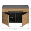 Sitzbank Canu basaltgrau Nachbildung Artisan Nachbildung B/H/T: ca. 80x45x37 cm Sitzbank Canu basaltgrau Nachbildung Artisan Nachbildung B/H/T: ca. 80x45x37 cm – Bild 2