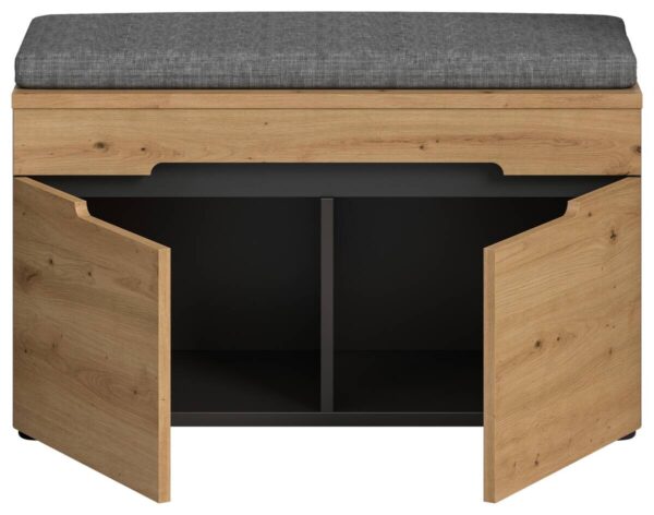 Sitzbank Canu basaltgrau Nachbildung Artisan Nachbildung B/H/T: ca. 80x45x37 cm Sitzbank Canu basaltgrau Nachbildung Artisan Nachbildung B/H/T: ca. 80x45x37 cm – Bild 4
