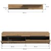 TV-Kommode Canu basaltgrau Nachbildung Artisan Oak Nachbildung B/H/T: ca. 170x38x33 cm – Bild 3