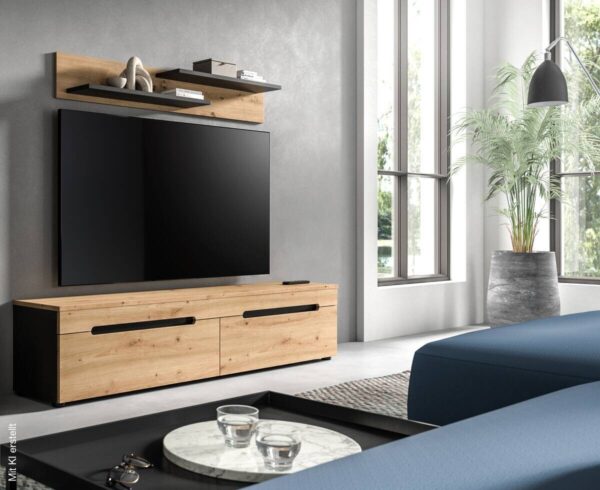 TV-Kommode Canu basaltgrau Nachbildung Artisan Oak Nachbildung B/H/T: ca. 170x38x33 cm – Bild 5