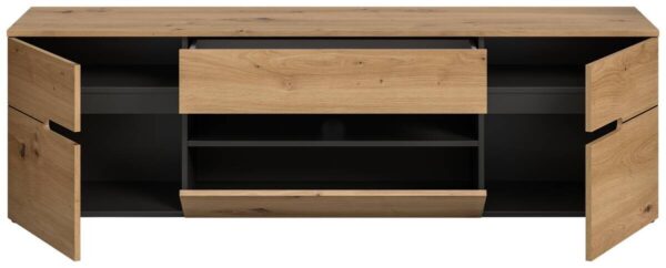 TV-Lowboard Canu basaltgrau Nachbildung Artisan Oak Nachbildung B/H/T: ca. 55x184x44 cm – Bild 4