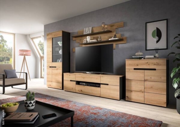 Wandboard Canu basaltgrau Nachbildung Artisan Oak Nachbildung B/H/T: ca. 67x184x19 cm – Bild 4