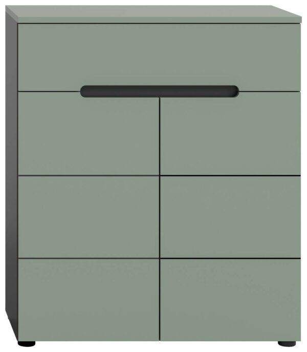 Schuhkommode Canu grün basaltgrau Nachbildung B/H/T: ca. 94x80x37 cm – Bild 5