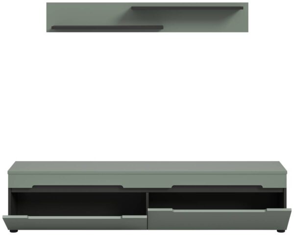 TV-Lowboard Canu grün basaltgrau Nachbildung B/H/T: ca. 170x38x33 cm TV-Lowboard Canu grün basaltgrau Nachbildung B/H/T: ca. 170x38x33 cm – Bild 2