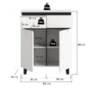 Kommode Tomasa weiß schwarz B/H/T: ca. 80x99x36 cm – Bild 2