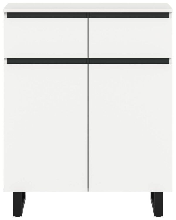 Kommode Tomasa weiß schwarz B/H/T: ca. 80x99x36 cm – Bild 3
