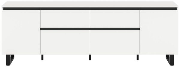 Lowboard Tomasa weiß schwarz B/H/T: ca. 188x65x36 cm – Bild 2