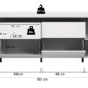 Lowboard Tomasa weiß schwarz B/H/T: ca. 188x65x36 cm – Bild 5