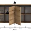 Sideboard Tomasa Evoke Oak Nachbildung schwarz B/H/T: ca. 160x84x36 cm – Bild 3