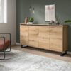 Sideboard Tomasa Evoke Oak Nachbildung schwarz B/H/T: ca. 160x84x36 cm – Bild 5