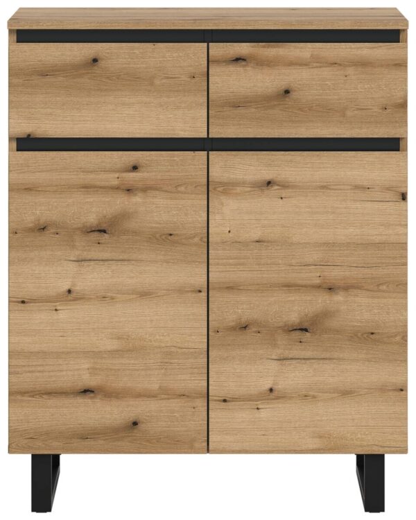 Kommode Tomasa Evoke Oak Nachbildung schwarz B/H/T: ca. 80x99x36 cm Kommode Tomasa Evoke Oak Nachbildung schwarz B/H/T: ca. 80x99x36 cm – Bild 2