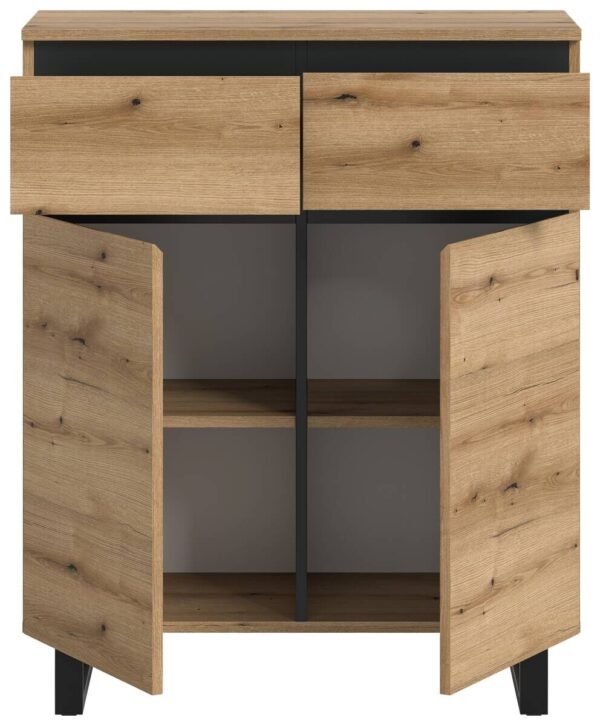 Kommode Tomasa Evoke Oak Nachbildung schwarz B/H/T: ca. 80x99x36 cm Kommode Tomasa Evoke Oak Nachbildung schwarz B/H/T: ca. 80x99x36 cm – Bild 3