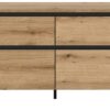 Lowboard Tomasa Evoke Oak Nachbildung schwarz B/H/T: ca. 188x65x36 cm – Bild 3