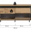 Lowboard Tomasa Evoke Oak Nachbildung schwarz B/H/T: ca. 188x65x36 cm – Bild 5