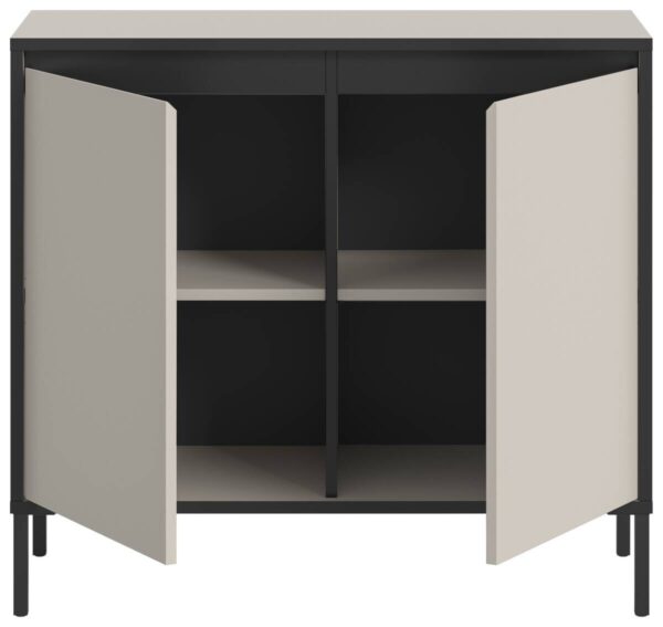 Kommode Tron Kaschmirgrau Nachbildung schwarz B/H/T: ca. 92x83x38 cm Kommode Tron Kaschmirgrau Nachbildung schwarz B/H/T: ca. 92x83x38 cm – Bild 3