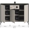 Kommode Tron Kaschmirgrau Nachbildung schwarz B/H/T: ca. 136x101x38 cm – Bild 2