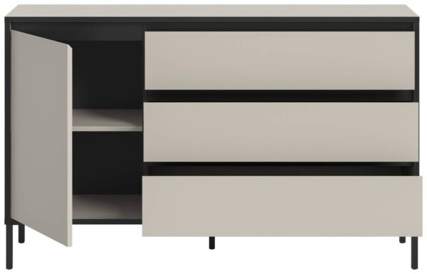 Sideboard Tron Kaschmirgrau Nachbildung schwarz B/H/T: ca. 136x83x38 cm – Bild 5