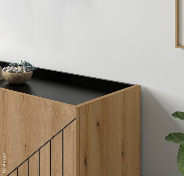 Sideboard Neo Evoke Oak Nachbildung schwarz B/H/T: ca. 120x81x40 cm – Bild 2
