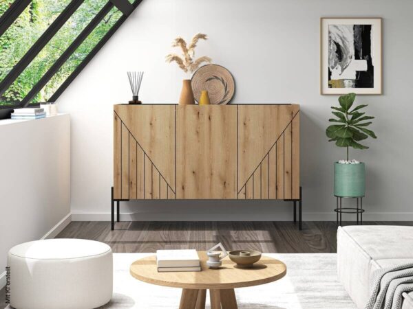 Sideboard Neo Evoke Oak Nachbildung schwarz B/H/T: ca. 120x81x40 cm – Bild 5