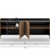 TV-Lowboard Neo Evoke Oak Nachbildung schwarz B/H/T: ca. 153x62x40 cm – Bild 4