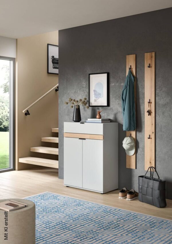 Schuhkommode Naro weiß Evoke Oak Nachbildung B/H/T: ca. 75x98x37 cm – Bild 5