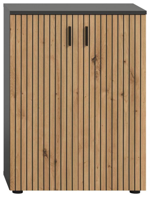 Badhochschrank Mone Basalt Nachbildung Artisan Oak Nachbildung B/H/T: ca. 60x81x30 cm – Bild 2