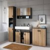Badhochschrank Mone Basalt Nachbildung Artisan Oak Nachbildung B/H/T: ca. 60x81x30 cm – Bild 4
