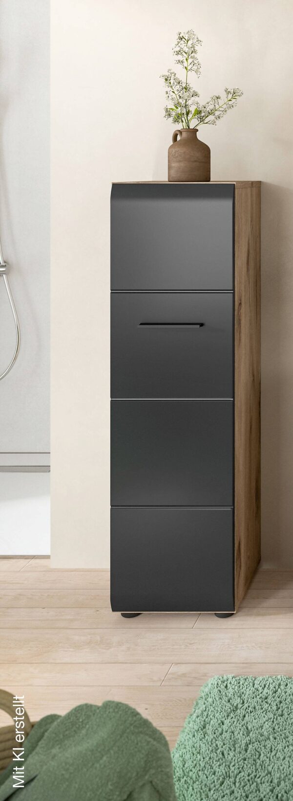 Stauraumelement Ice Nox Oak Nachbildung schwarz matt B/H/T: ca. 30x106x30 cm – Bild 2