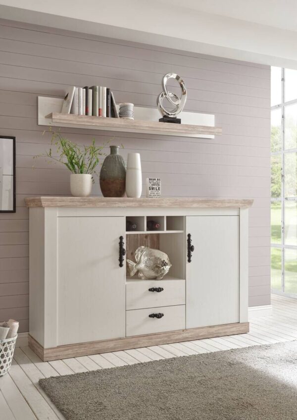 Sideboard Florenz weiß Pinie B/H/T: ca. 167x104x44 cm – Bild 2