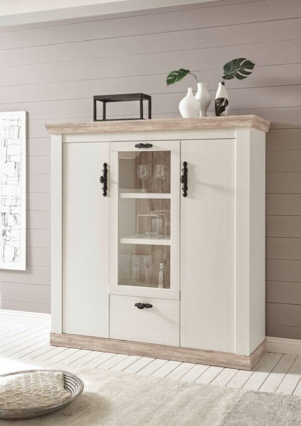 Highboard Florenz weiß Pinie B/H/T: ca. 139x146x44 cm Highboard Florenz weiß Pinie B/H/T: ca. 139x146x44 cm – Bild 4