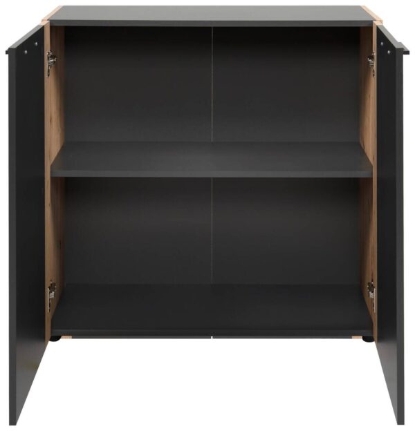 Kommode Cento anthrazit Eiche Artisan Oak Nachbildung B/H/T: ca. 89x83x35 cm – Bild 5