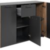 Kommode Cento anthrazit Eiche Artisan Oak Nachbildung B/H/T: ca. 126x83x35 cm – Bild 3