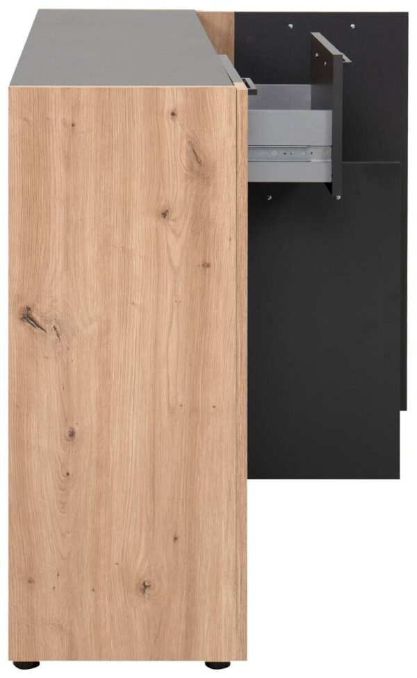 Kommode Cento anthrazit Eiche Artisan Oak Nachbildung B/H/T: ca. 126x83x35 cm – Bild 4
