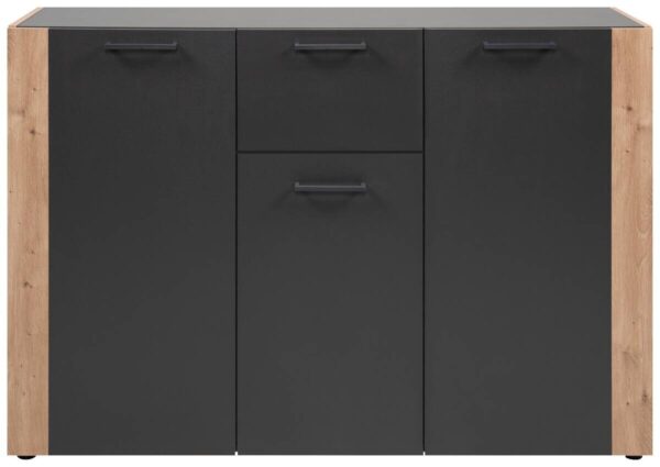 Kommode Cento anthrazit Eiche Artisan Oak Nachbildung B/H/T: ca. 126x83x35 cm – Bild 5