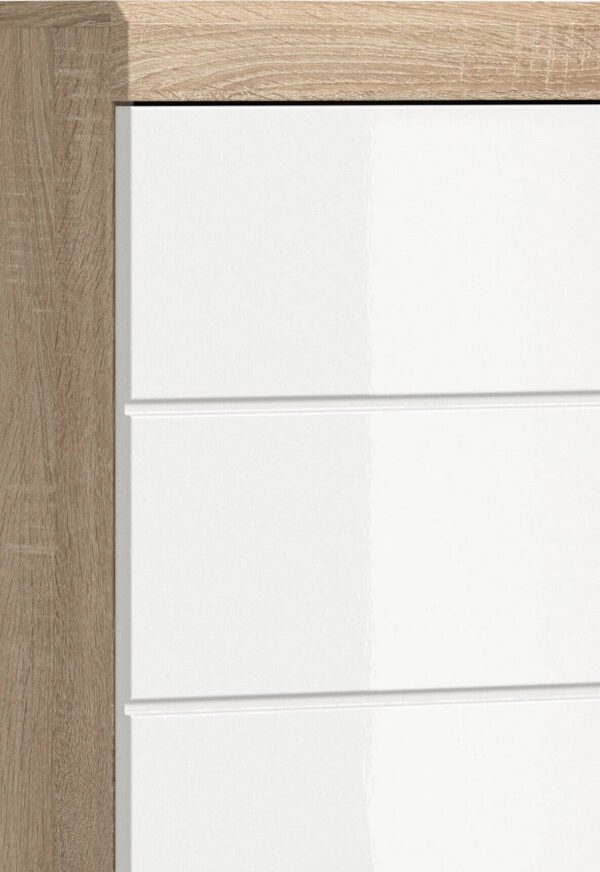 Schrank Lambada Eiche Sonoma Nachbildung weiß Hochglanz B/H/T: ca. 74x88x31 cm – Bild 2